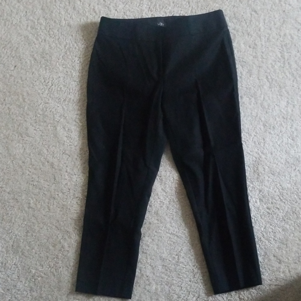 Loft "Julie" straight black crop pants